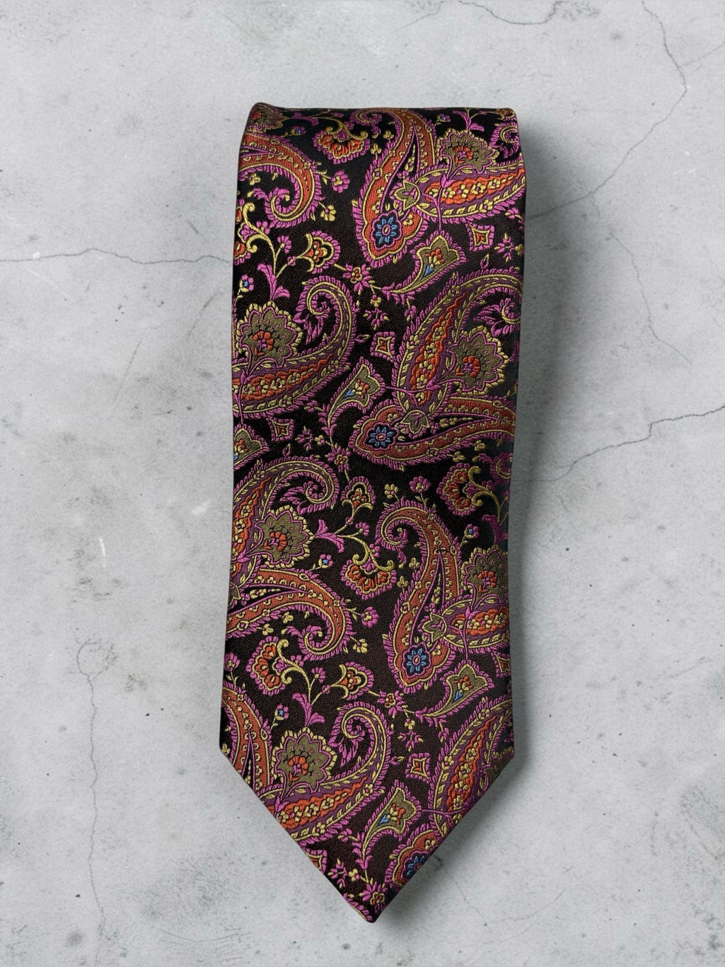 Robert Talbott Best Of Class Silk Paisley Tie Extra Long 3.5"X 64" Hand Sewn